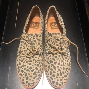 Dolce Vita Suede Animal Print Oxford Shoes
